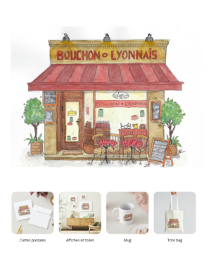 Illustration d'un bouchon lyonnais